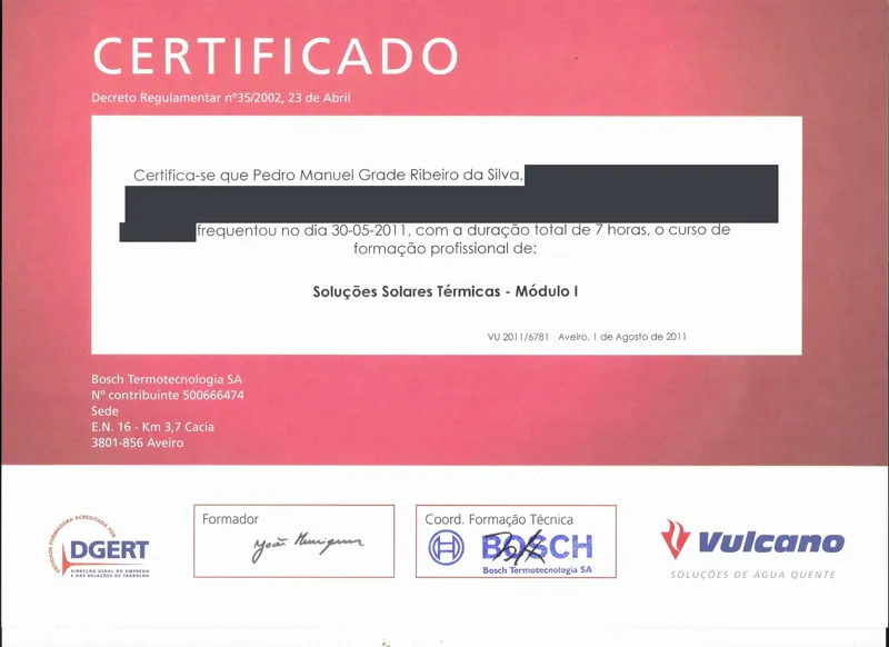 Soluções Solares Térmicas - Módulo I, Bosch Termotecnologia (Vulcano)